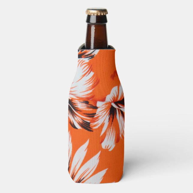 Rafraîchisseur Pour Bouteille Arrière - plan de fleur d'Hibiscus hawaïen (Bottle Devant)
