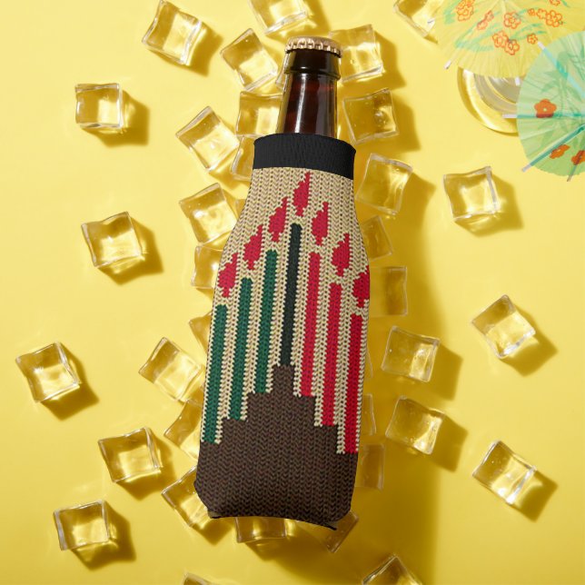 Rafraîchisseur Pour Bouteille Bougies Kwanzaa Brown Crochet rouge noir vert (Été in situ)