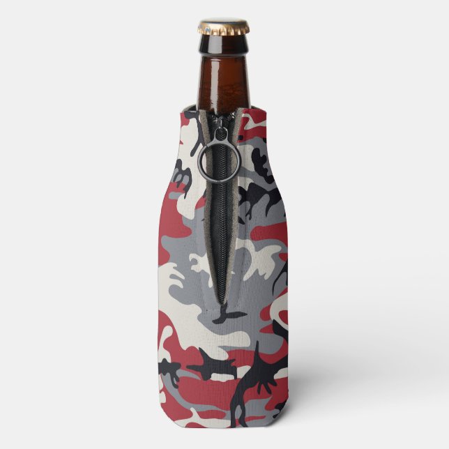 Rafraîchisseur Pour Bouteille Camouflage gris rouge Motif (Bouteille Dos)