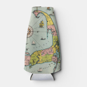Rafraîchisseur Pour Bouteille Carte vintage de Cape Cod
