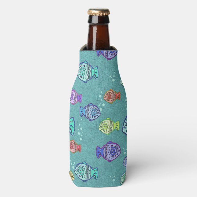 Rafraîchisseur Pour Bouteille Clip Art Fish Motif + vos idées (Bottle Devant)