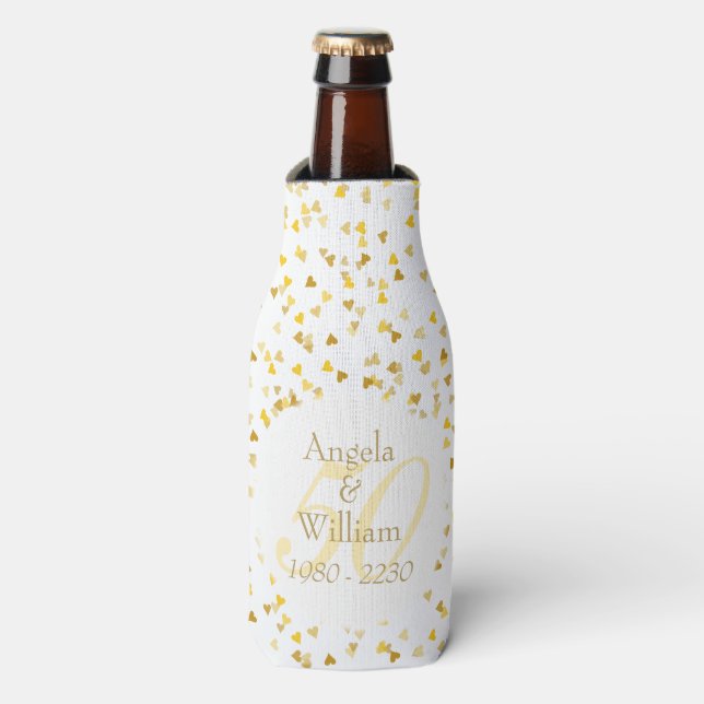 Rafraîchisseur Pour Bouteille Confetti du 50e anniversaire du Mariage (Bottle Devant)