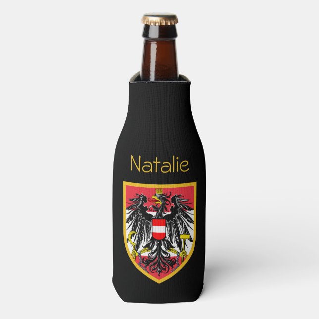 Rafraîchisseur Pour Bouteille Drapeau Autriche (Bottle Devant)