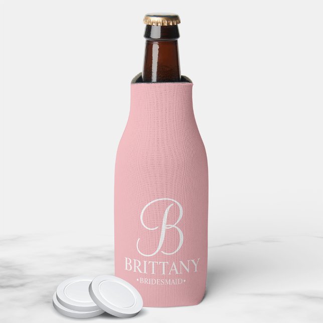 Rafraîchisseur Pour Bouteille Élégante femme de chambre personnalisée rose-blanc (Créateur téléchargé)