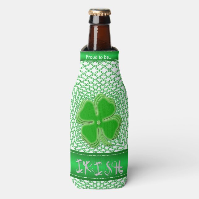 Rafraîchisseur Pour Bouteille "Fier d'être irlandais" Ribbon Holiday Typographie (Bottle Devant)