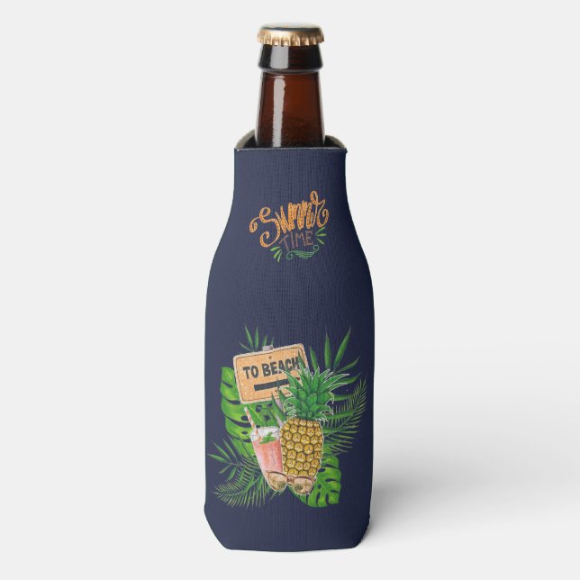 Rafraîchisseur Pour Bouteille Hawaiian Aloha Luau Anniversaire Fête Invité Faveu (Bottle Devant)