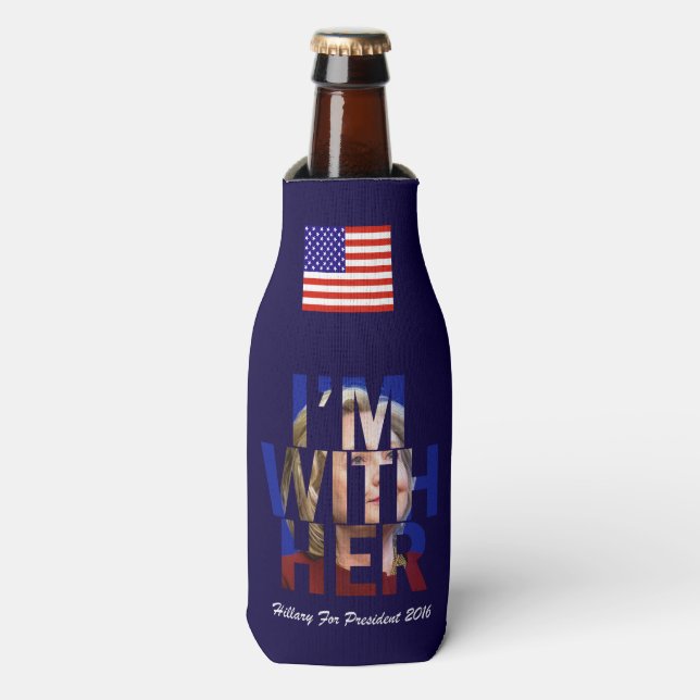 Rafraîchisseur Pour Bouteille Hillary Clinton pour le président (Bottle Devant)