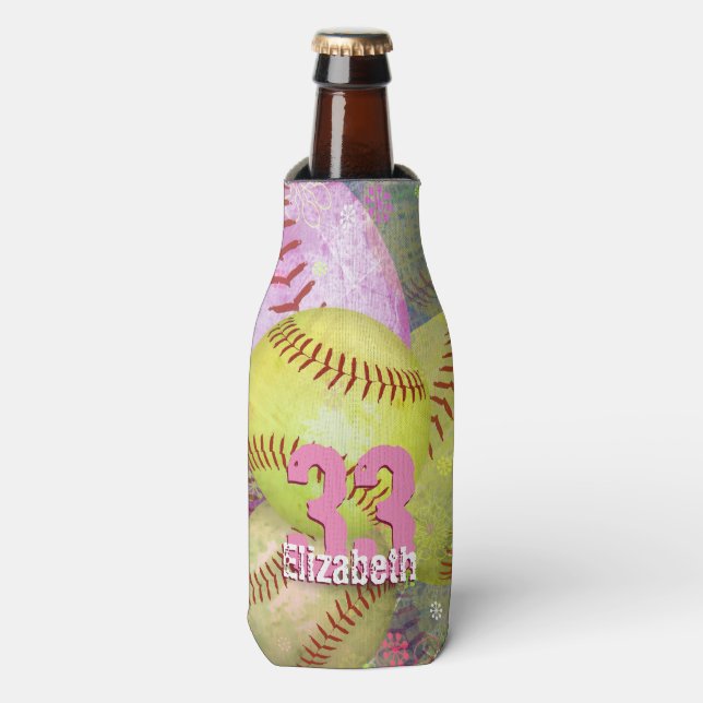 Rafraîchisseur Pour Bouteille Jaune rose féminine (Bottle Devant)
