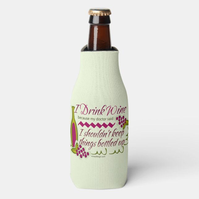 Rafraîchisseur Pour Bouteille Je Bois Du Vin Drôle Citation (Bottle Devant)