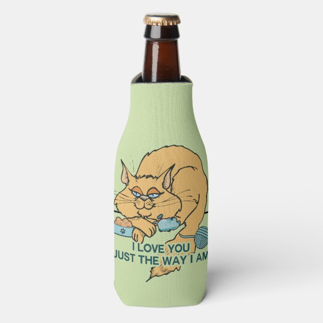 Rafraîchisseur Pour Bouteille Je T'Aime Drôle Chat Graphic Dit (Bottle Devant)