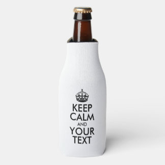 Rafraîchisseur Pour Bouteille KEEP CALM personnalisé et VOTRE TEXTE - mots noirs