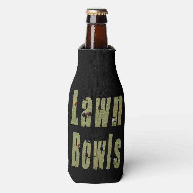 Rafraîchisseur Pour Bouteille logo dimensionnel de Lawn Bowl, (Bottle Devant)