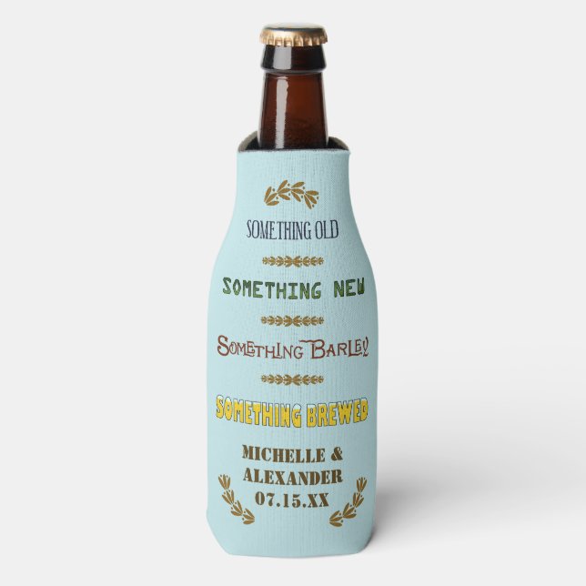 Rafraîchisseur Pour Bouteille Mariage Favoriser Quelque Chose Brassé Bière Ajout (Bottle Devant)