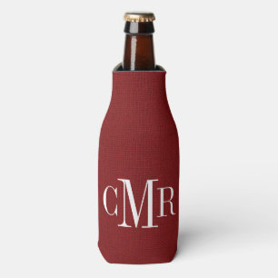 Rafraîchisseur Pour Bouteille Monogramme classique rouge rustique