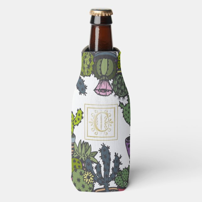 Rafraîchisseur Pour Bouteille Monogramme de cactus C (Bottle Devant)