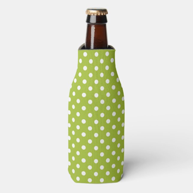 Rafraîchisseur Pour Bouteille Motif de printemps avec pois blancs (Bottle Devant)