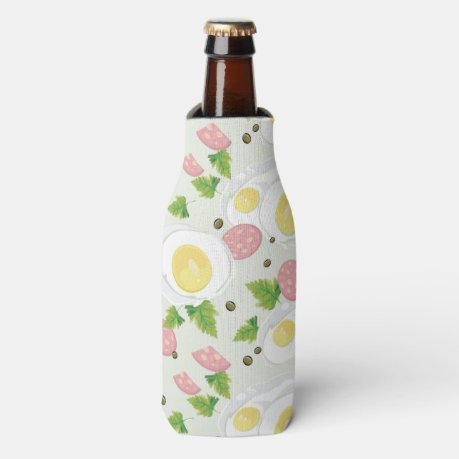 Rafraîchisseur Pour Bouteille Motif d'oeufs et de saucisses (Bottle Devant)
