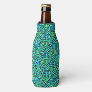Rafraîchisseur Pour Bouteille Noeud celtique - Bleu diamant Vert