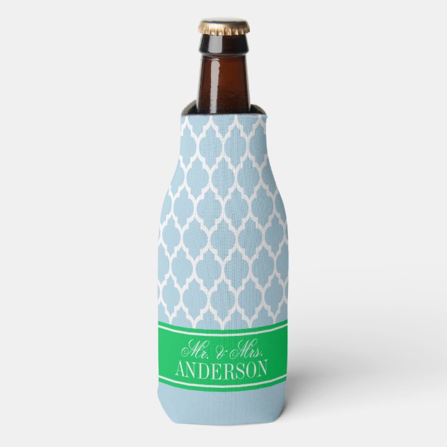 Rafraîchisseur Pour Bouteille Nom Mariage Wht Moroccan #4 CB Emerald (Bottle Devant)