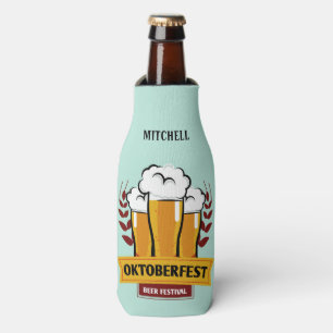 Rafraîchisseur Pour Bouteille Oktoberfest nom personnalisé et bouteille de texte