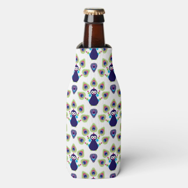 Rafraîchisseur Pour Bouteille retro india exotiock peacock (Bottle Devant)
