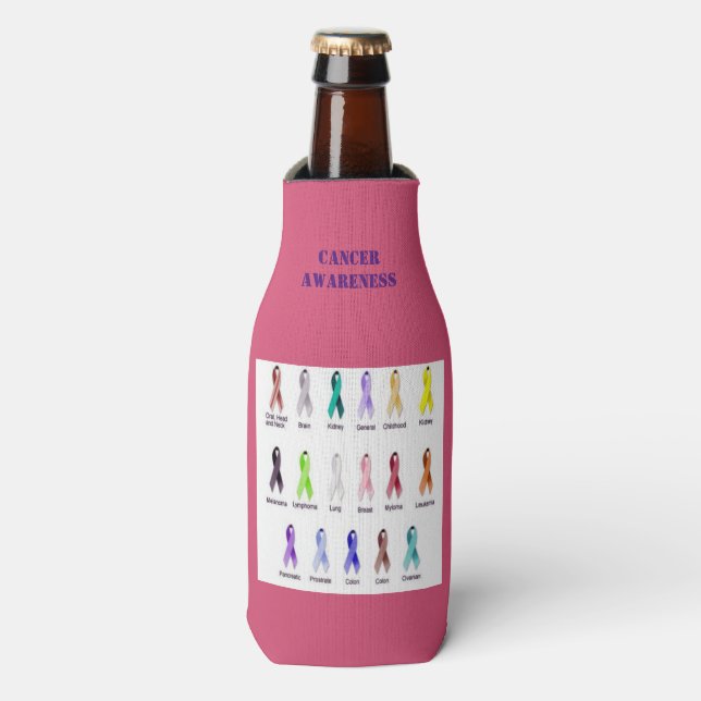 RAFRAÎCHISSEUR POUR BOUTEILLE SENSIBILISATION AU CANCER (Bottle Devant)