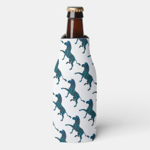 Rafraîchisseur Pour Bouteille Silhouette noir et bleu Zebra