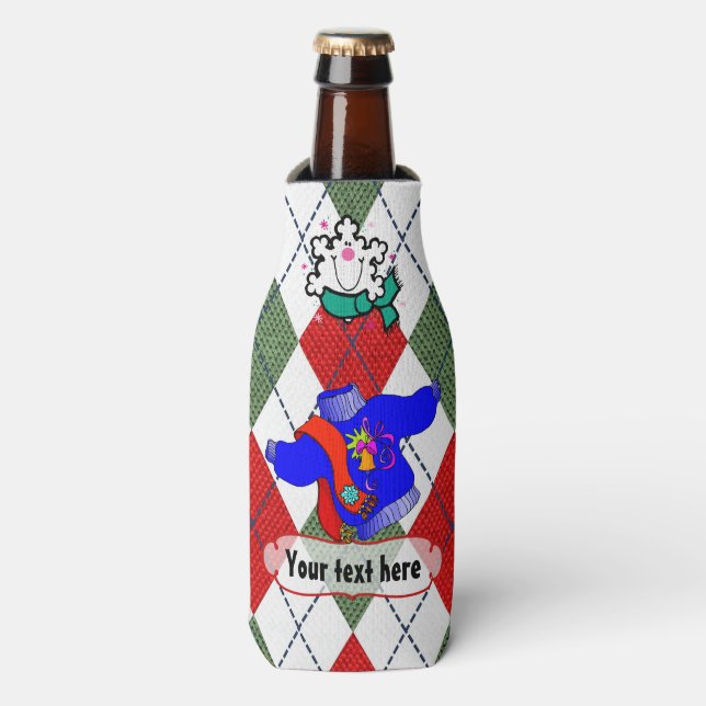 Rafraîchisseur Pour Bouteille Soirée de Noël affreuse Personnalisée (Bottle Devant)