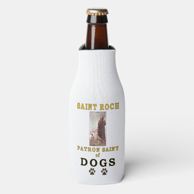 RAFRAÎCHISSEUR POUR BOUTEILLE ST ROCH PATRON SAINT DES CHIENS (Bottle Devant)