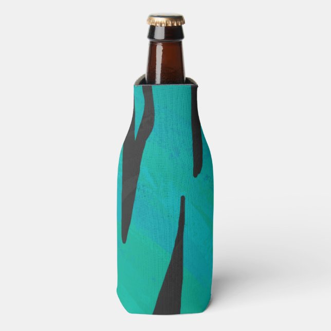Rafraîchisseur Pour Bouteille Tiger noir et Turquoise (Bottle Devant)