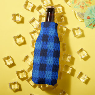 Rafraîchisseur Pour Bouteille Tons de crochet bleu En vichy plaid