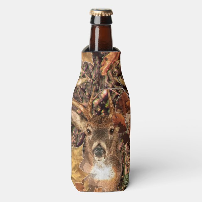 Rafraîchisseur Pour Bouteille White Tail Deer Head Fall Energy Spiré sur un (Bottle Devant)
