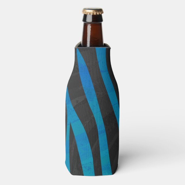 Rafraîchisseur Pour Bouteille Zebra Black et Blue Print (Bottle Devant)