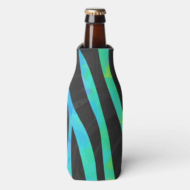 Rafraîchisseur Pour Bouteille Zebra Black et Rainbow Print (Bottle Devant)