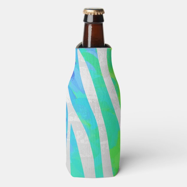 Rafraîchisseur Pour Bouteille Zebra Rainbow et White Print (Bottle Devant)