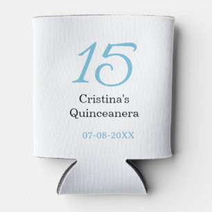 Rafraîchisseur Pour Canette 15e anniversaire de quinceanera bleu noir lettre n