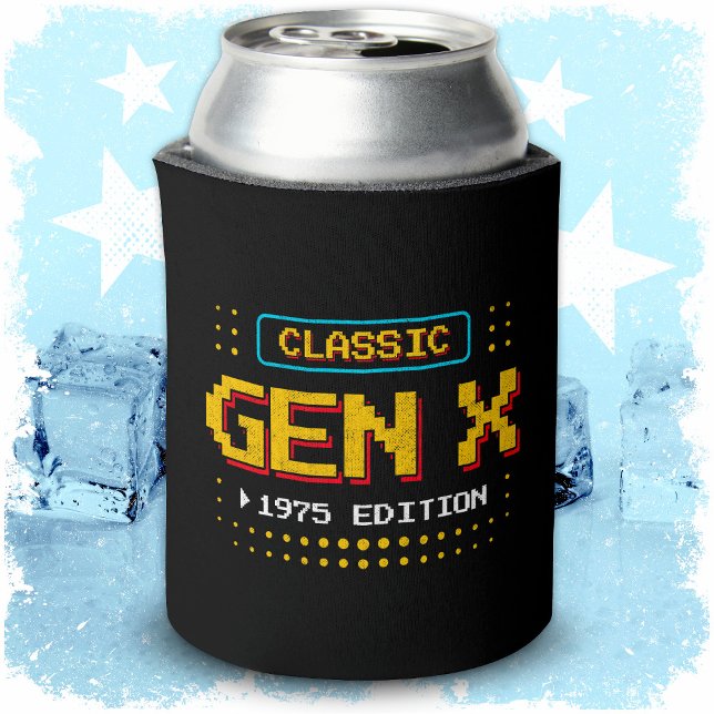 Rafraîchisseur Pour Canette 1975 Gen X Classic Retro Gamer Jeu Anniversaire (Créateur téléchargé)
