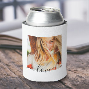 Rafraîchisseur Pour Canette 2 Modèle photo Love Texte double face blanc