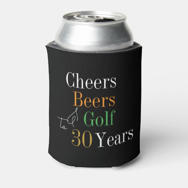 Rafraîchisseur Pour Canette 30e anniversaire Golf Cheers Beers Party Black Gol (Can Dos)