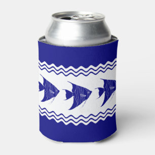 Rafraîchisseur Pour Canette 3 Décor Côtier Bleu Et Blanc De La Marine