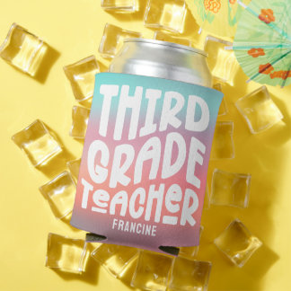 Rafraîchisseur Pour Canette  3rd Grade Teacher Pink Aqua Ombre