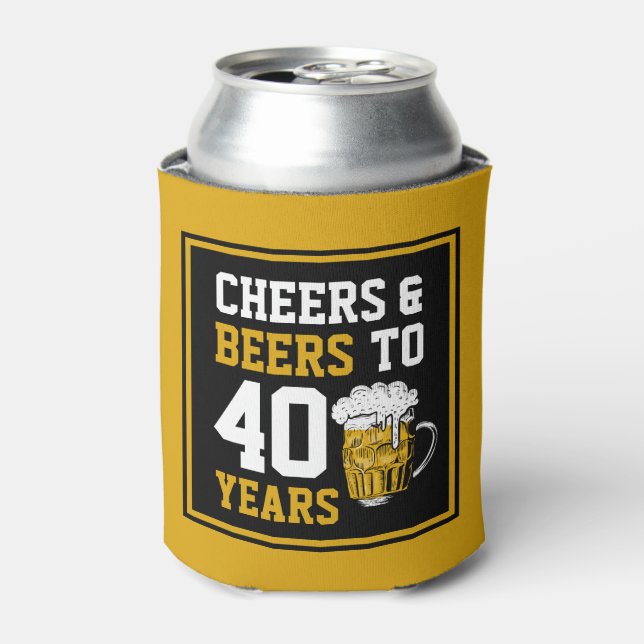 Rafraîchisseur Pour Canette 40e anniversaire Cheers & Bières à 40 ans (Can devant)