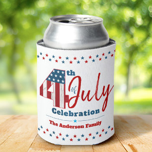 Rafraîchisseur Pour Canette 4 juillet Rouge Blanc Bleu Étoiles Patriotique USA