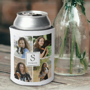 Rafraîchisseur Pour Canette 4 Photo Collage Monogramme personnalisé Anniversai