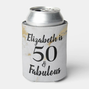 Rafraîchisseur Pour Canette 50 et fabuleux marbre gris or avec texte noir
