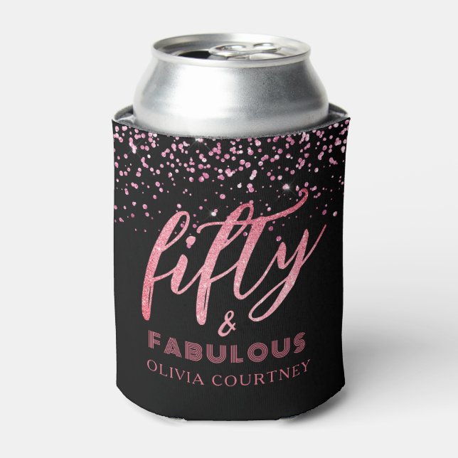 Rafraîchisseur Pour Canette 50 et fabuleux Parties scintillant noire et rose A (Can devant)
