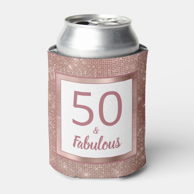 Rafraîchisseur Pour Canette 50 et Fabulous Rose Gold Glam 50e fête d'anniversa (Can devant)
