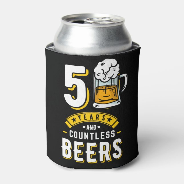 Rafraîchisseur Pour Canette 50e anniversaire 50 ans et innombrables bières (Can devant)