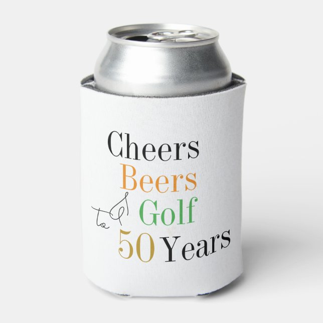 Rafraîchisseur Pour Canette 50e anniversaire Golf Cheers Bières Party Minimal (Can devant)