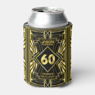 Rafraîchisseur Pour Canette 60e anniversaire Art Déco Gold Black Great Gatsby